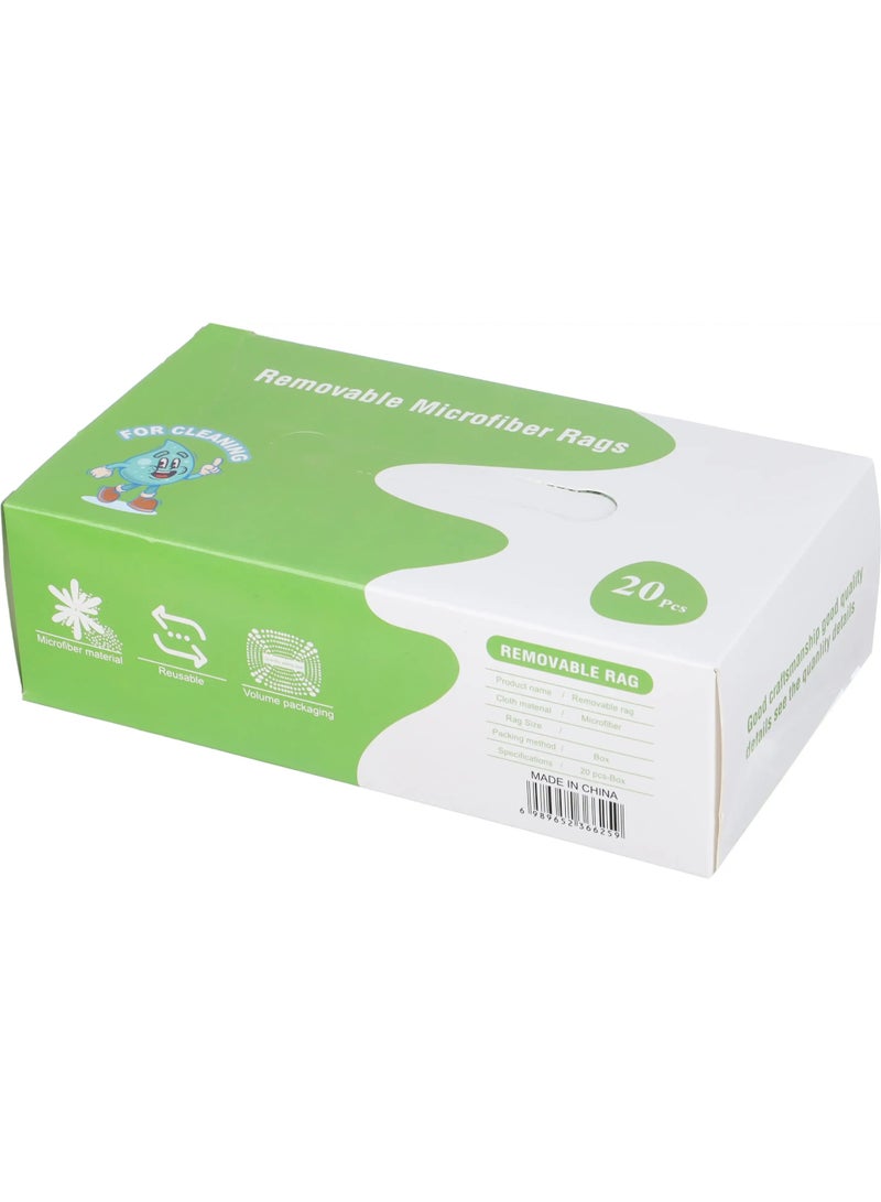 مناشف مايكروفايبر قابلة لإعادة الاستخدام لتنظيف المنزل والسيارة - أخضر، 20 قطعة متعددة الأغراض